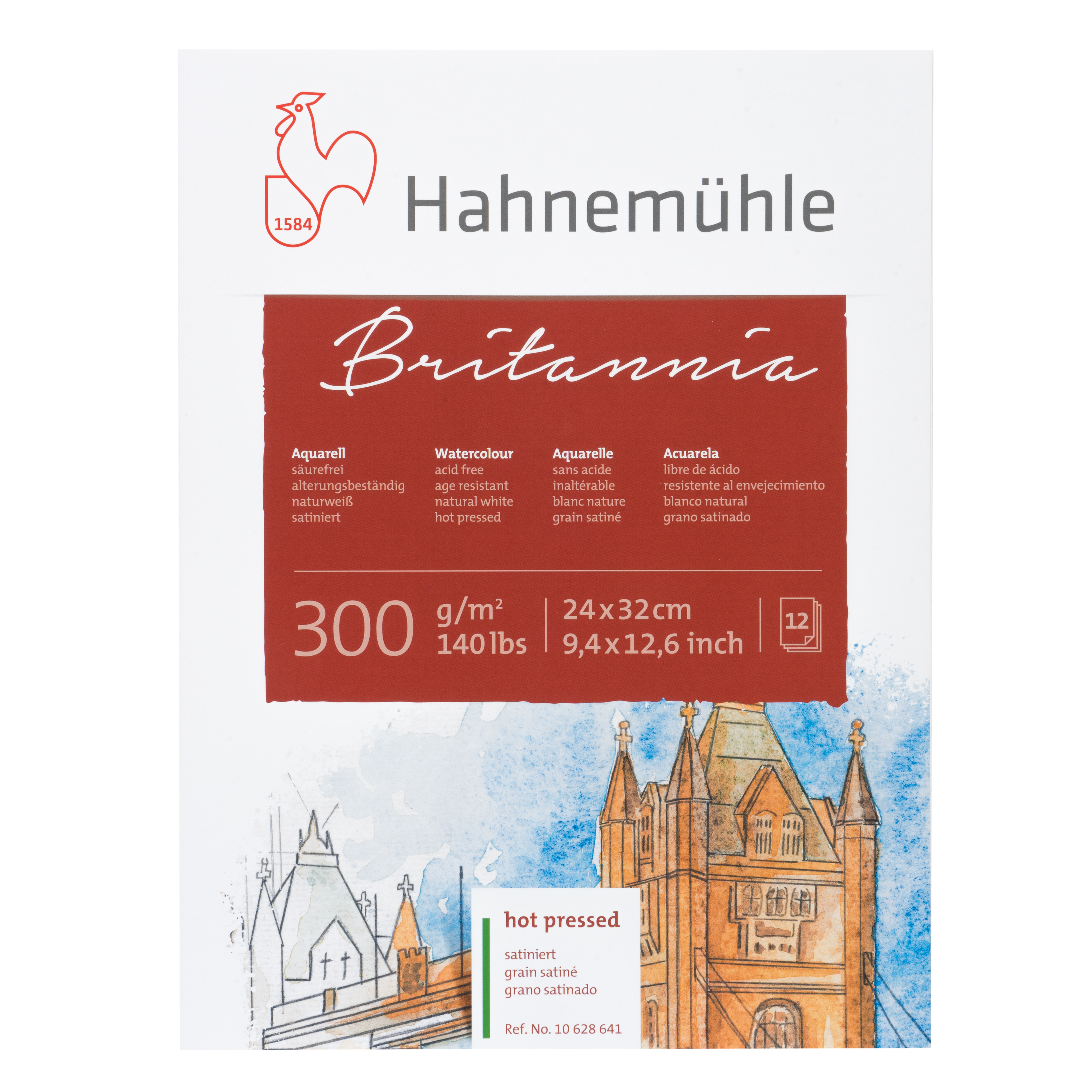 10628641 Hahnemühle Britannia satiniert 24x32cm, 300g/m², 12 Blatt